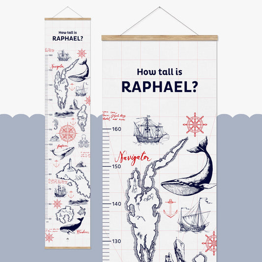 NAUTICAL PERSONALISED HEIGHT CHART
