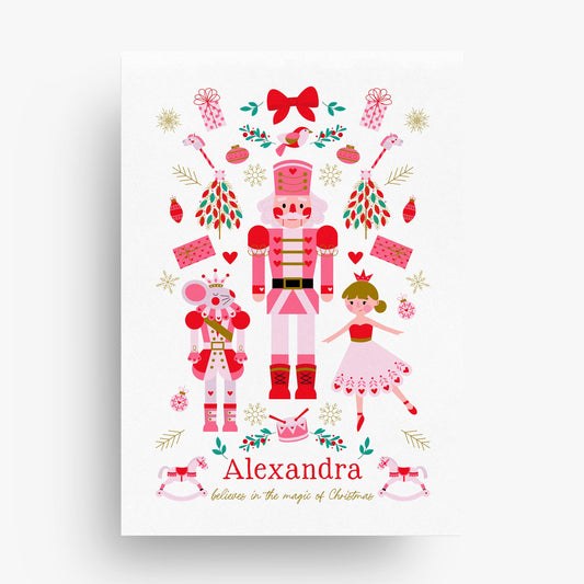 PINK NUTCRACKER PERSONALISED ART PRINT