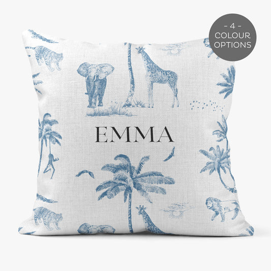 SAFARI TOILE DE JOUY PERSONALISED SCATTER CUSHION