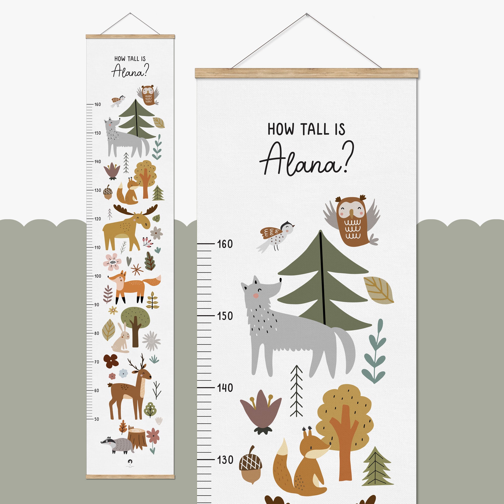 Scandi Forest Personalised Height Chart – Little Grey London