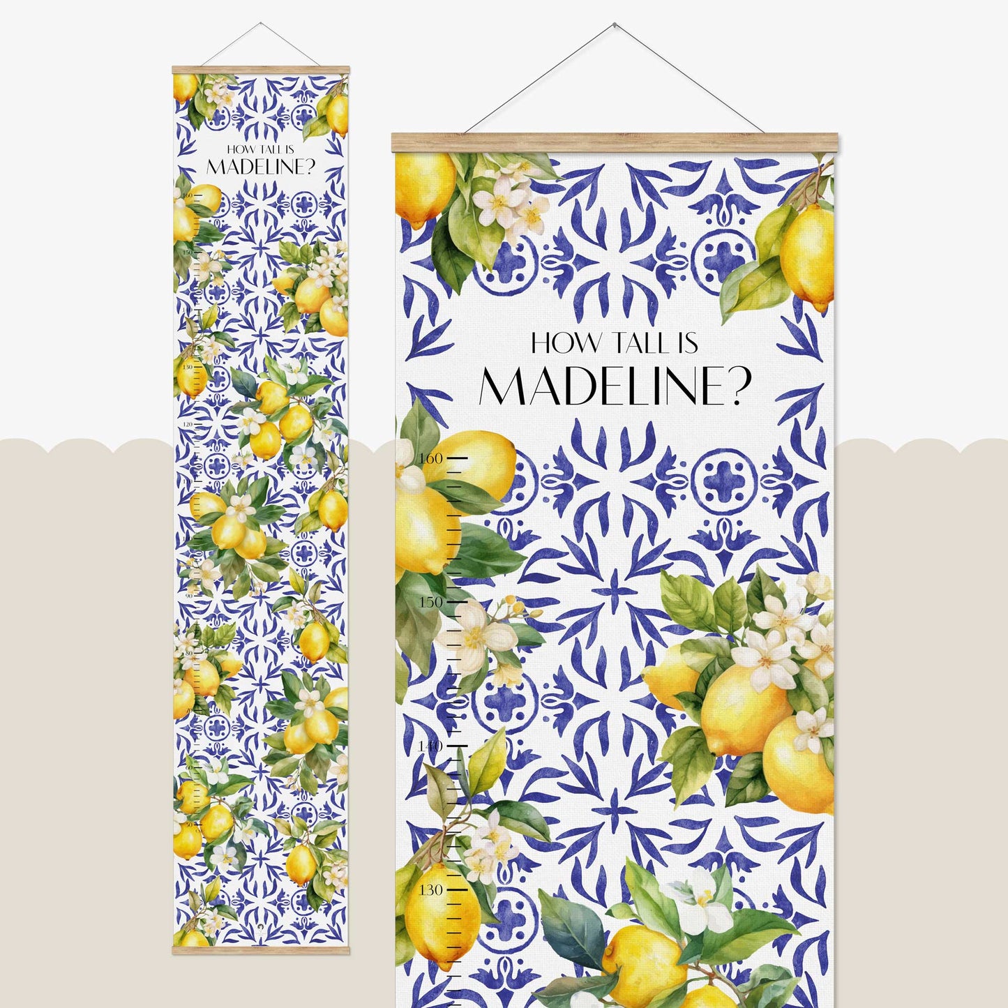Sicilian Lemons Personalised Height Chart
