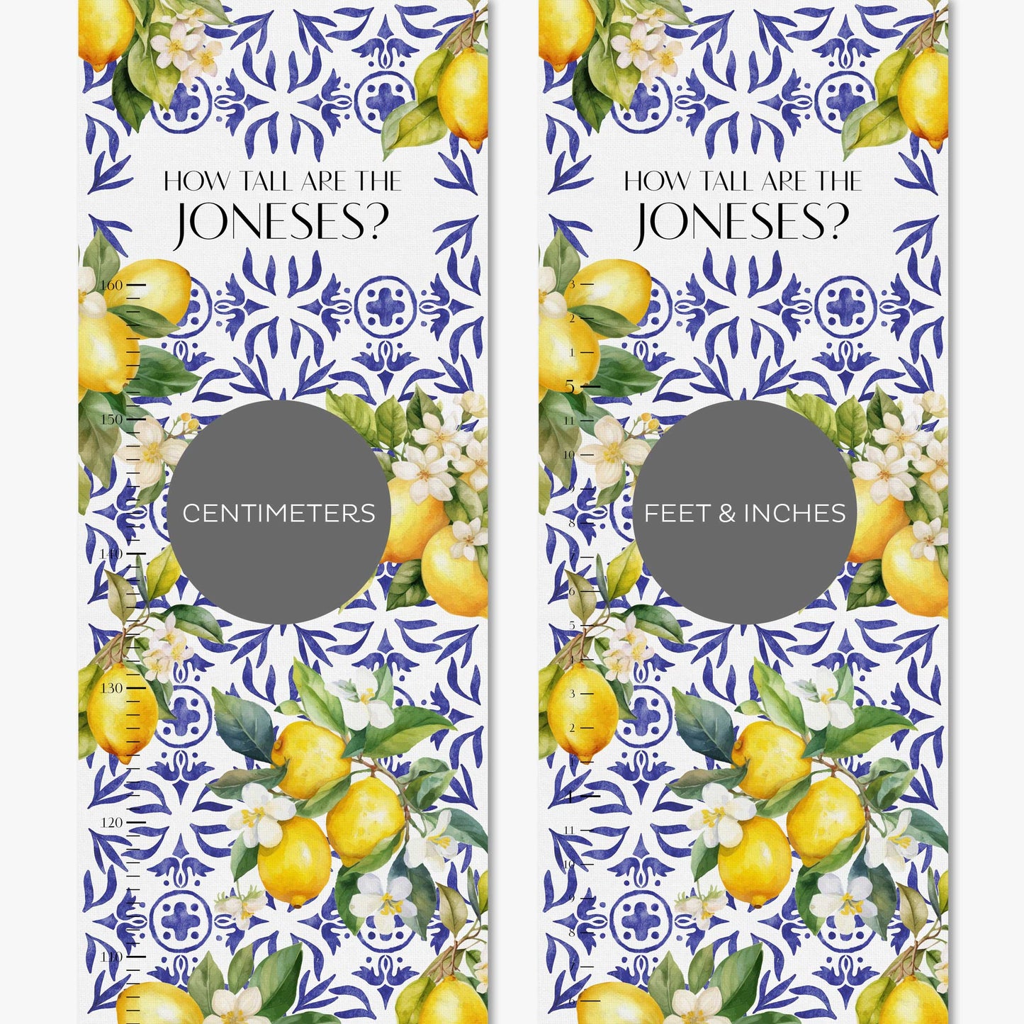 SICILIAN LEMONS PERSONALISED HEIGHT CHART