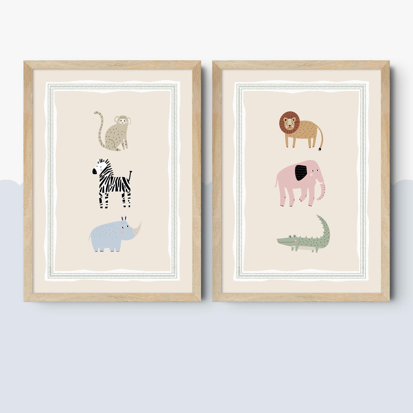 Stripy Safari Personalised Art Print