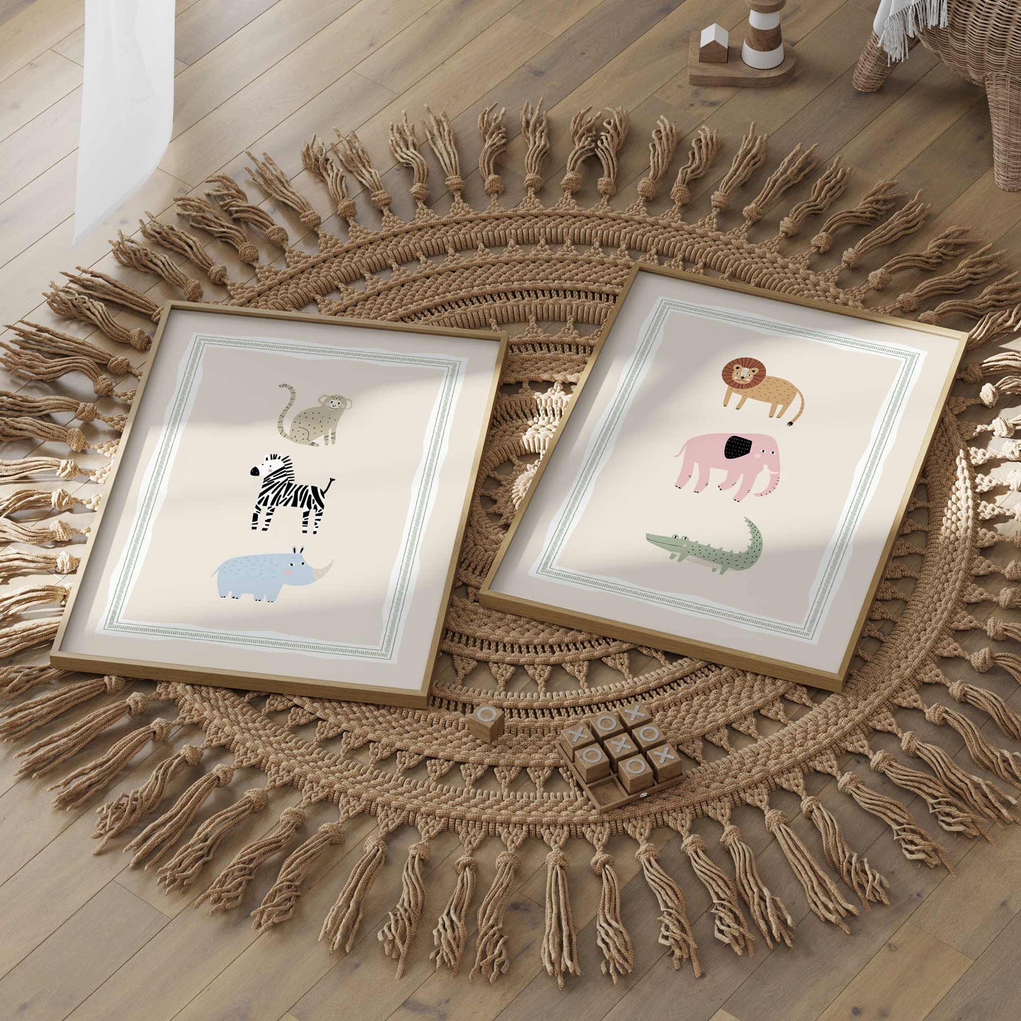 Stripy Safari Personalised Art Print