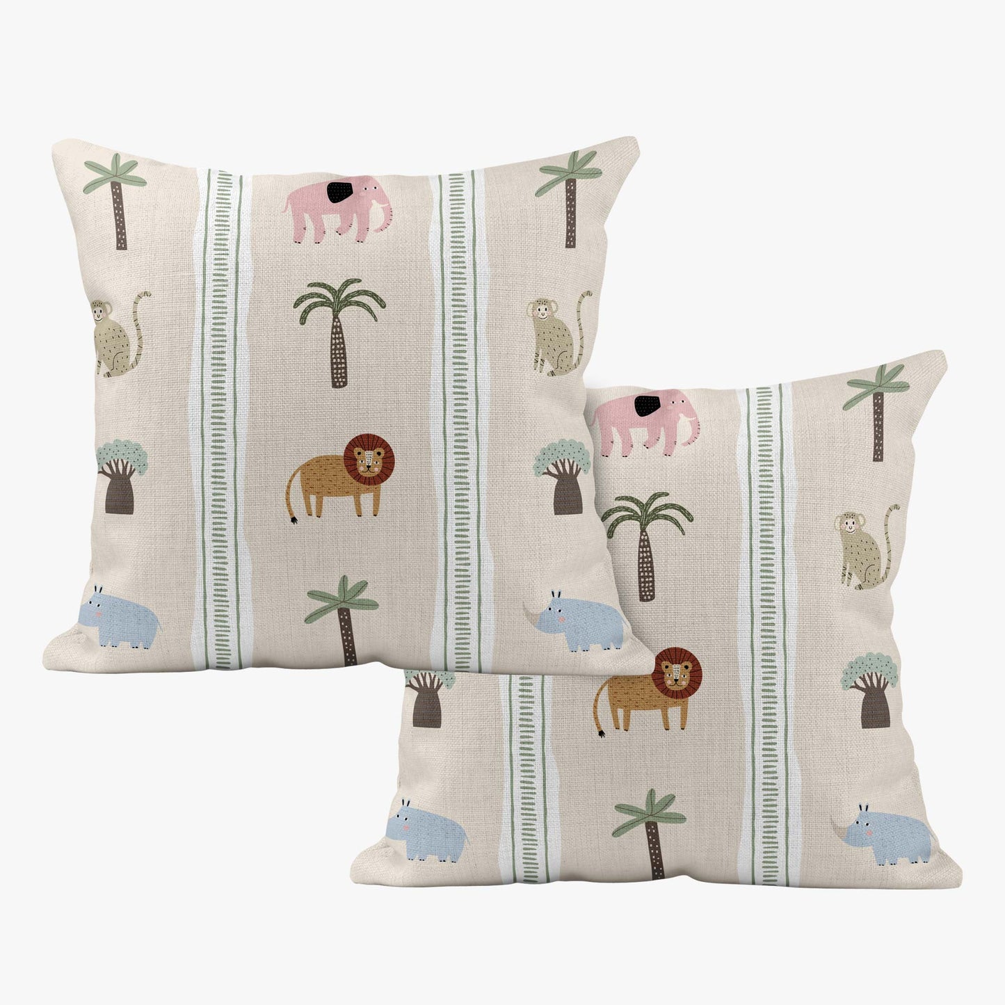 STRIPY SAFARI ANIMALS SCATTER CUSHION