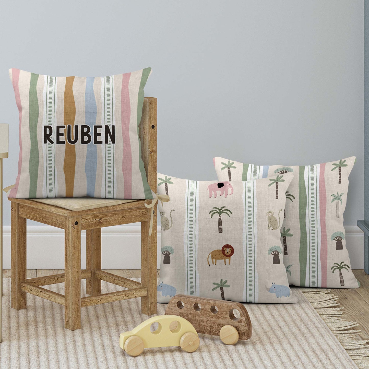 STRIPY SAFARI TREES SCATTER CUSHION