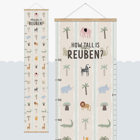 STRIPY SAFARI PERSONALISED HEIGHT CHART