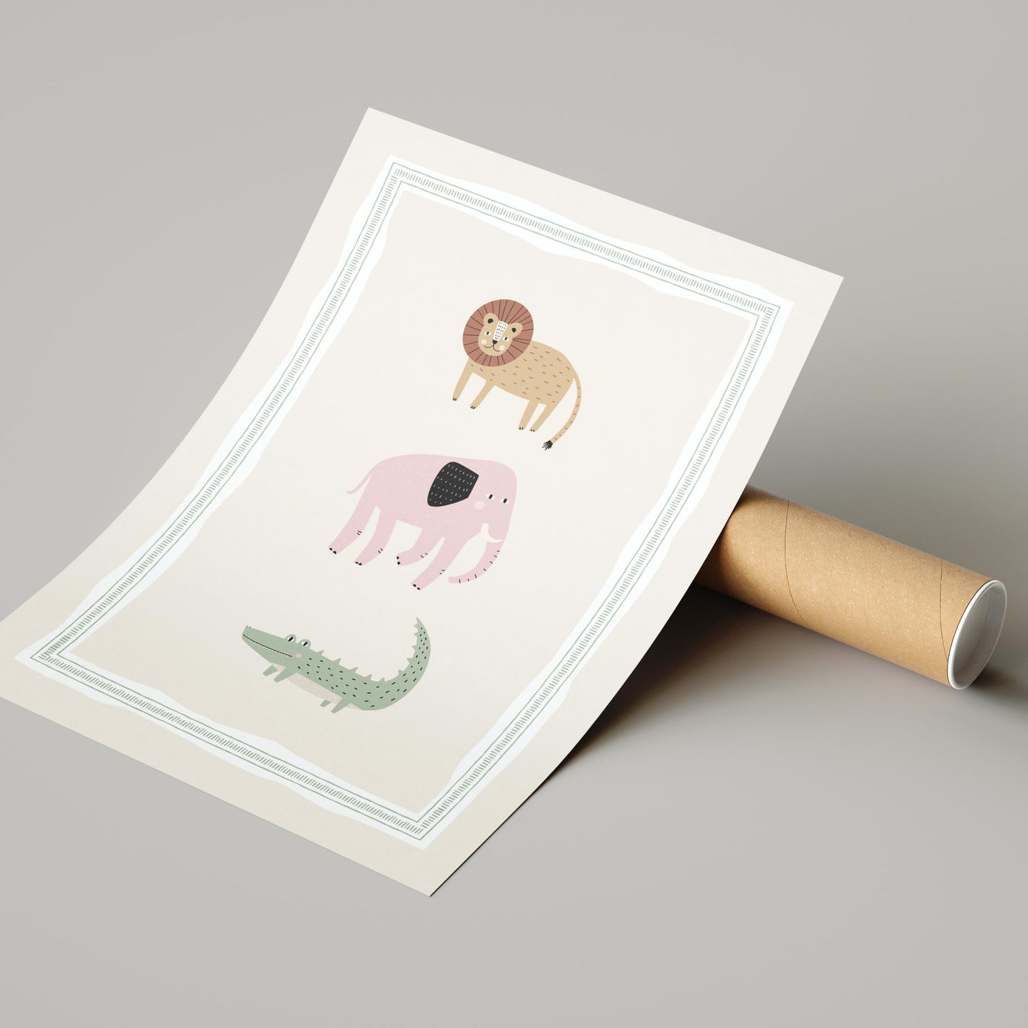 Stripy Safari Personalised Art Print