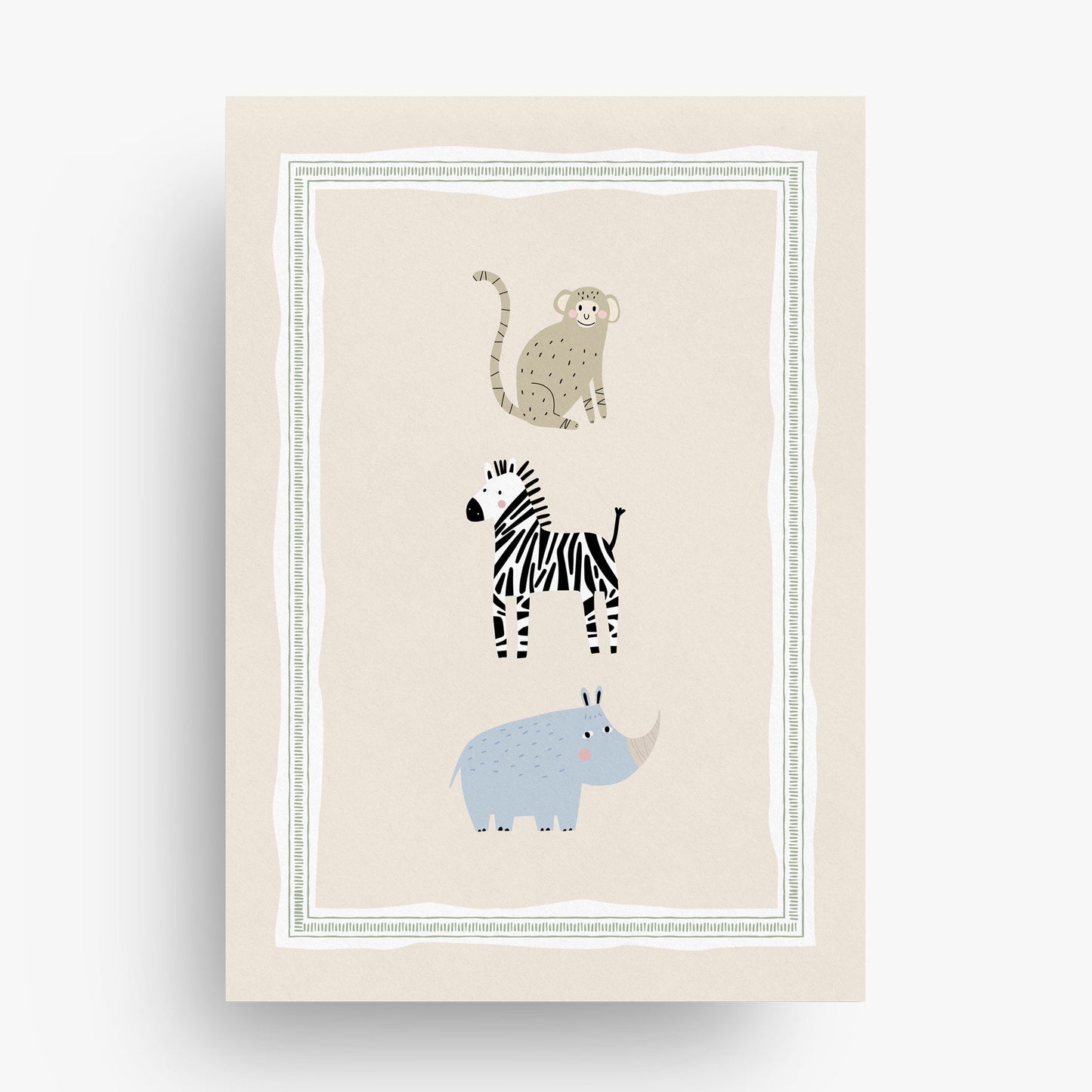 Stripy Safari Personalised Art Print