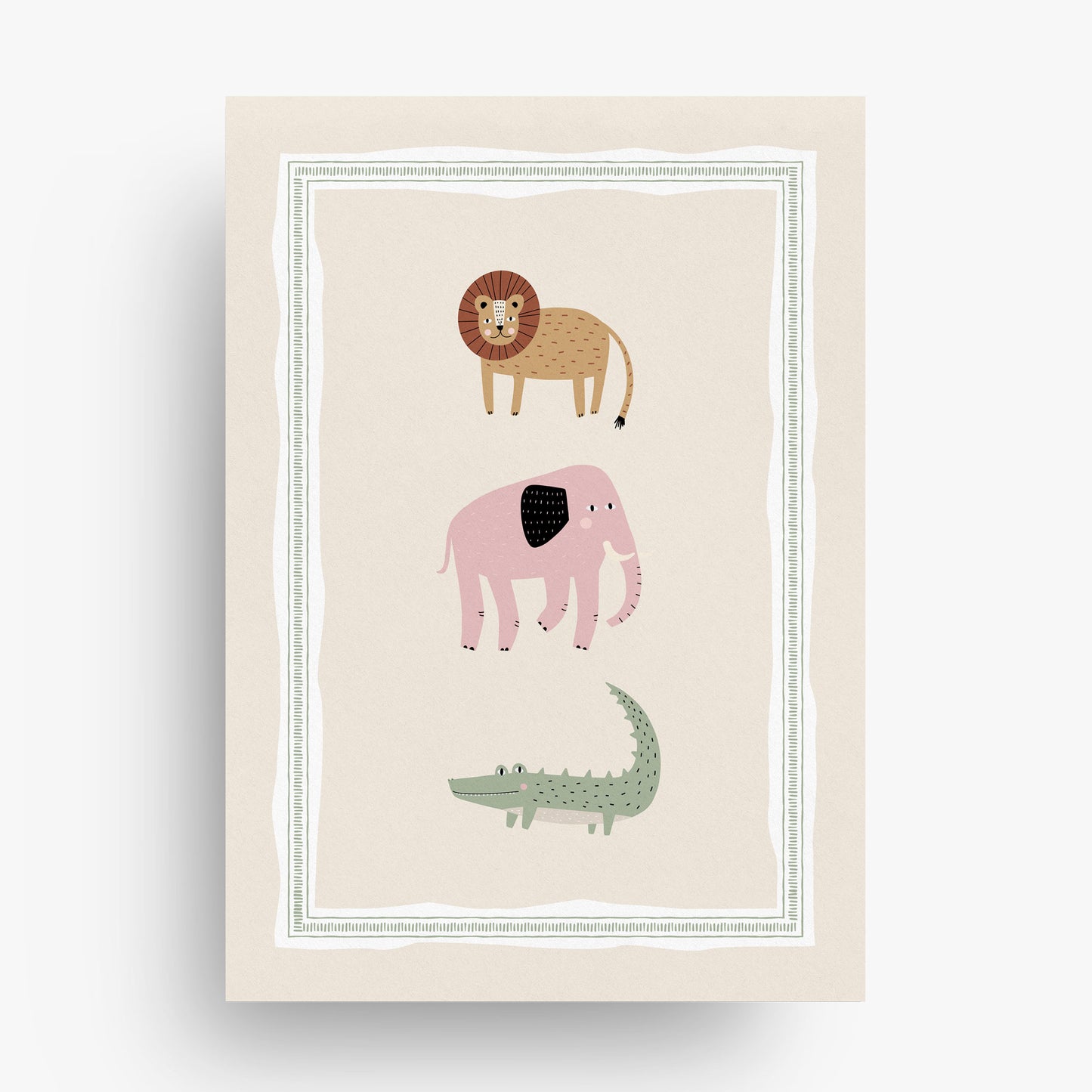 Stripy Safari Personalised Art Print