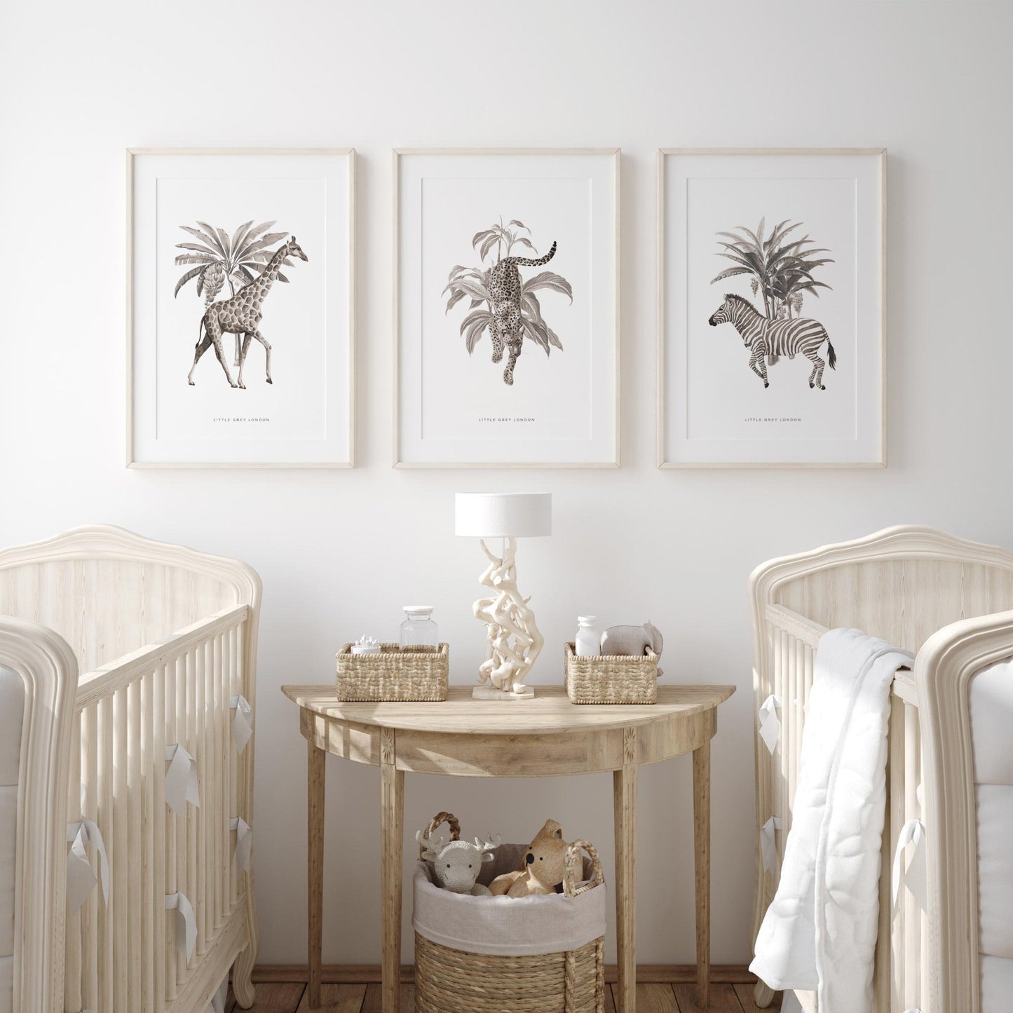 JUNGLE SAFARI NEUTRAL SET OF THREE ART PRINTS