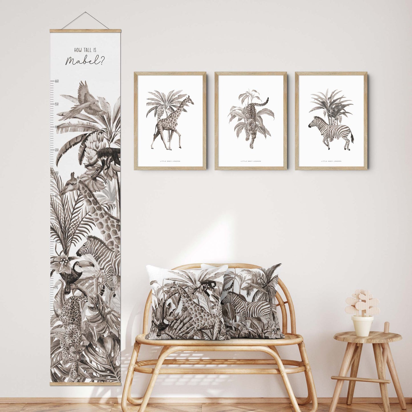 JUNGLE SAFARI NEUTRAL SET OF THREE ART PRINTS