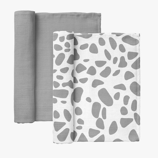 PACK OF TWO EXTRA LARGE 100% ORGANIC COTTON MUSLINS
